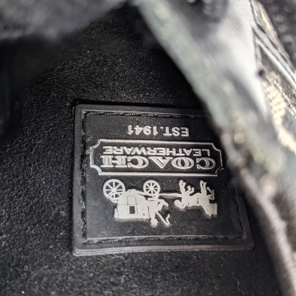 Coach EUC Joss sneakers 6 black logo C - Picture 12 of 16